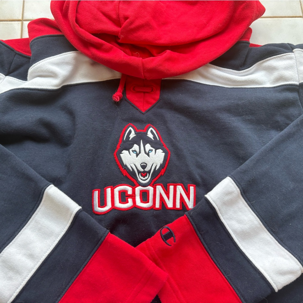UCONN Champion Red White and Blue Hoodie